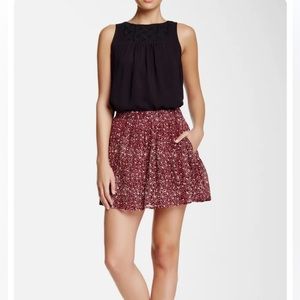 Lucky Brand Pintucked Floral Flirty Skirt NWOT